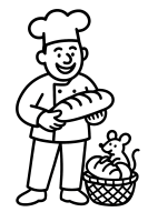 Bäcker mit Maus