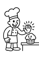 Bäcker Muffin High-Five