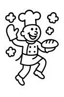 Hüpfender Bäcker Handschuh