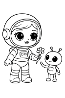 Astronautin trifft Roboter