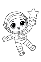 Schwebende Astronautin