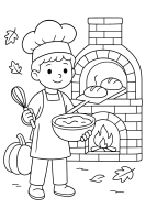 Bäckerin am Holzofen