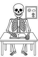 Skelett im Klassenzimmer