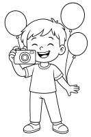 Lachendes Kind Luftballons