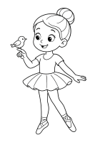 Ballerina mit Vogel