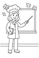 Lehrerin Klassenzimmer Tafel