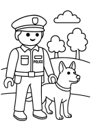 Polizist mit Polizeihund