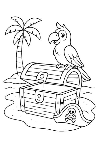 My First Pirate Adventure: Treasure Island Coloring