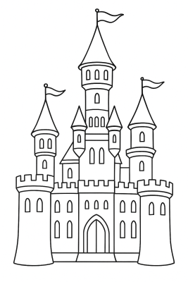 Mein königliches Prinzessinnenschloss zum Ausmalen - Coloring Page