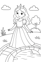 Prinzessin auf Brücke