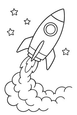 Meine erste Weltraumrakete: Ausmalspaß für kleine Astronauten! - Coloring Page