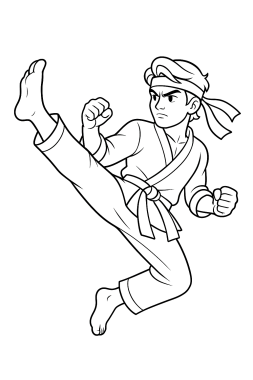 Cobra Kai: Realistische Kampfszenen zum Ausmalen - Free Coloring Page