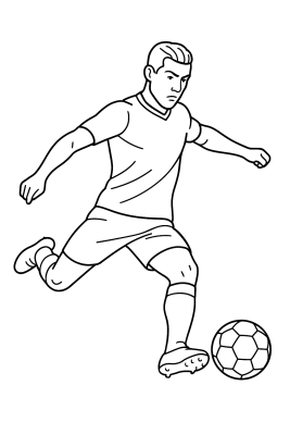 Ronaldo am Ball: Dein Fußball-Ausmalbild! - Coloring Page