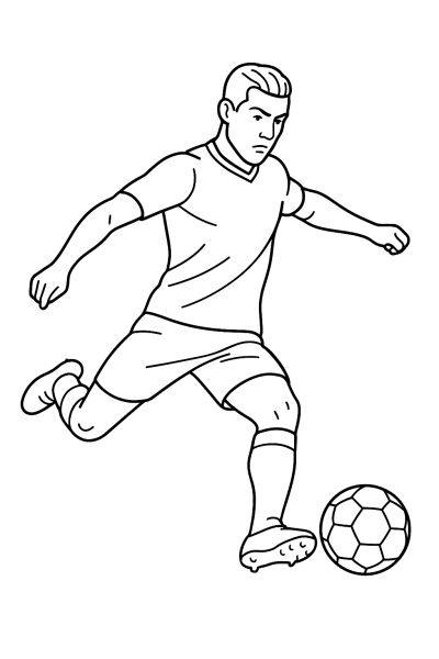 Ronaldo with the Ball: Your Soccer Coloring Page!