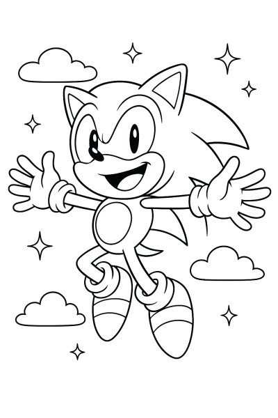 Sonic Power! Dein Superhelden-Ausmalbild im Manga-Stil