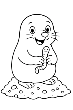 Der kleine Maulwurf: Mein erstes Ausmalbild! - Free Coloring Page