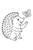 Igel mit Schmetterling