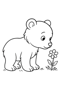 Mein erstes realistisches Tier: Bärenkind zum Ausmalen
