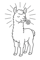 Lama mit Blume