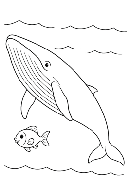 Mein riesiger Freund: Blauwal Ausmalbild - Coloring Page