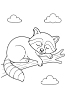 Verspielter Waschbär Ast