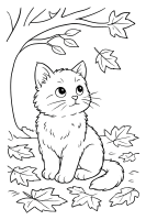 Kätzchen Herbstlaub Baum