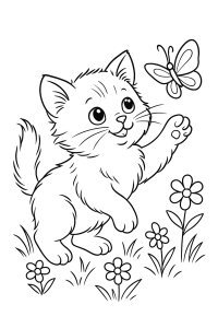 Meine flauschige Katze zum Ausmalen