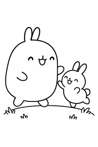 Molang und seine Tierfreunde: Süße Ausmalbilder!