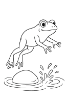 Frosch springt ins Wasser