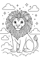Löwe Traumlandschaft Wolken