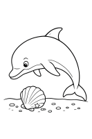 Delphin und Muschel