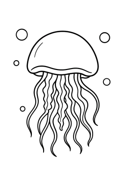 Meine erste Qualle: Unterwasser-Malspaß! - Free Coloring Page