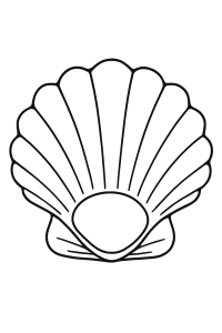 Muscheln im Meer: Realistisches Ausmalbild für Vorschulkinder