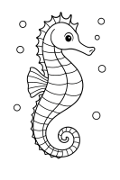 Seepferdchen mit Blasen