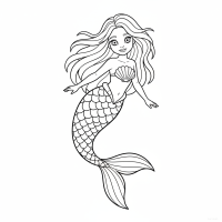 Meerjungfrau mit Fischen