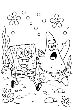 Spongebob & Freunde: Buntes Unterwasser-Abenteuer - Free Coloring Page