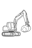 Excavator Holding Stone