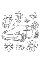 Porsche with Flowers