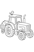 Traktor mit Heu-Anhänger