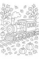 Zug in Herbstlandschaft