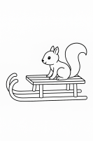 Sled with Squirrel