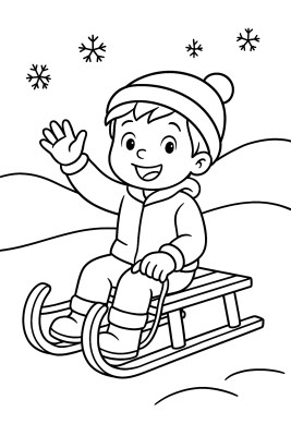 Mein erster Schlitten zum Ausmalen - Coloring Page