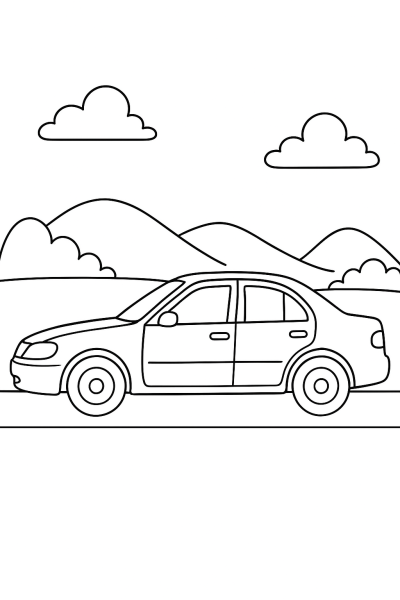 Mein erstes realistisches Auto-Ausmalbild