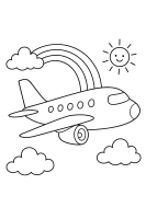 Flugzeug mit Regenbogen