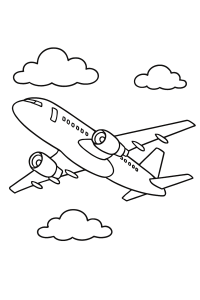 My First Realistic Airplane Coloring Page