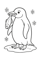 Pinguin mit Fisch