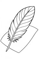 Feder mit Marienkäfer