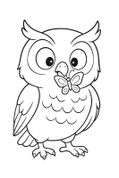 Eule mit Schmetterling