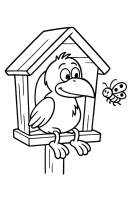 Rabe Socke Vogelhäuschen