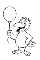 Rabe Socke with Balloon